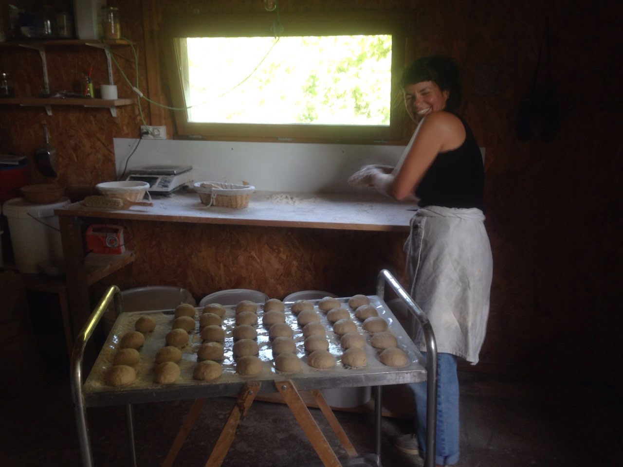 Julia, boulangère de la micro boulangerie bio nantaise "fournil sauvage"
Pains au levain et biscuits bio cuits au feu de bois, farine bio
