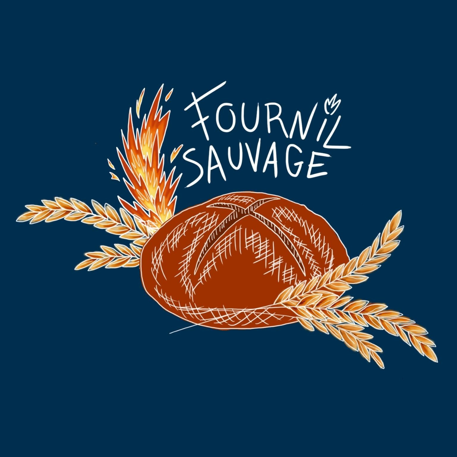 logo fournil sauvage - pains au levain et biscuits bio cuits au feu de bois à Nantes - micro boulangerie